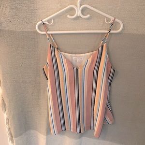 Socialite colorful stripe sleeveless blouse
